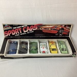 Motor Force Die Cast Metal Sport Cars Free Wheel Action 6 Car Set